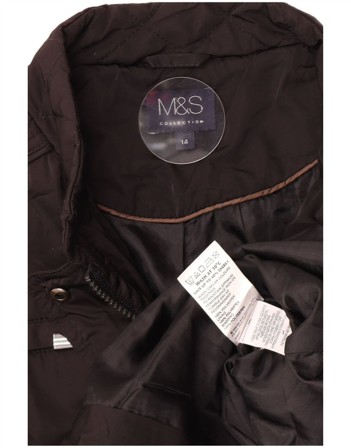 Marks & Spencer ženska prošivena jakna UK 14 veliki crni poliester