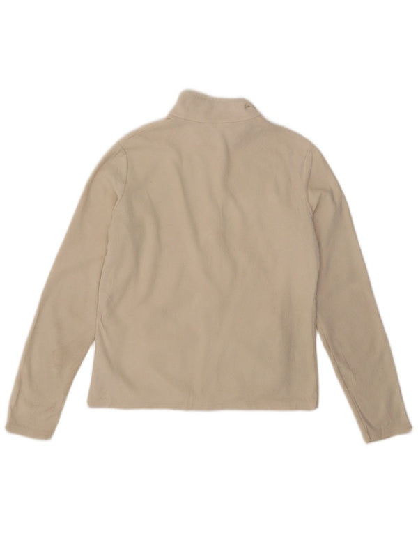 Marks & Spencer Womens Fleece Jacket UK 12 Medium Beige Polyester