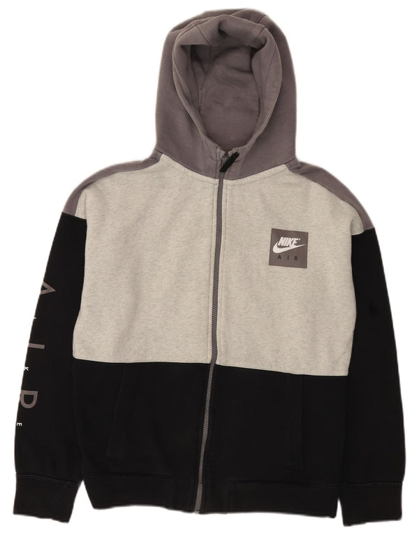 NIKE Boys Air Graphic Zip Hoodie pulover 13-14 Years XL Black Colourblock