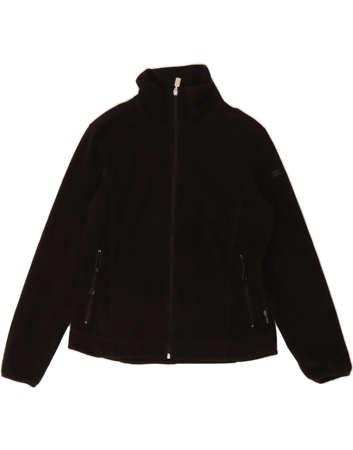 ASICS Womens Fleece Jacket UK 14 Medium Black Polyester Vintage Asics and Second-Hand Asics from Messina Hembry 
