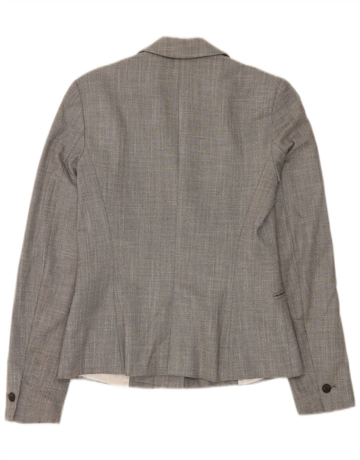 Zara ženski sako sa 1 gumbom UK 6 XS sivi Chevron poliester