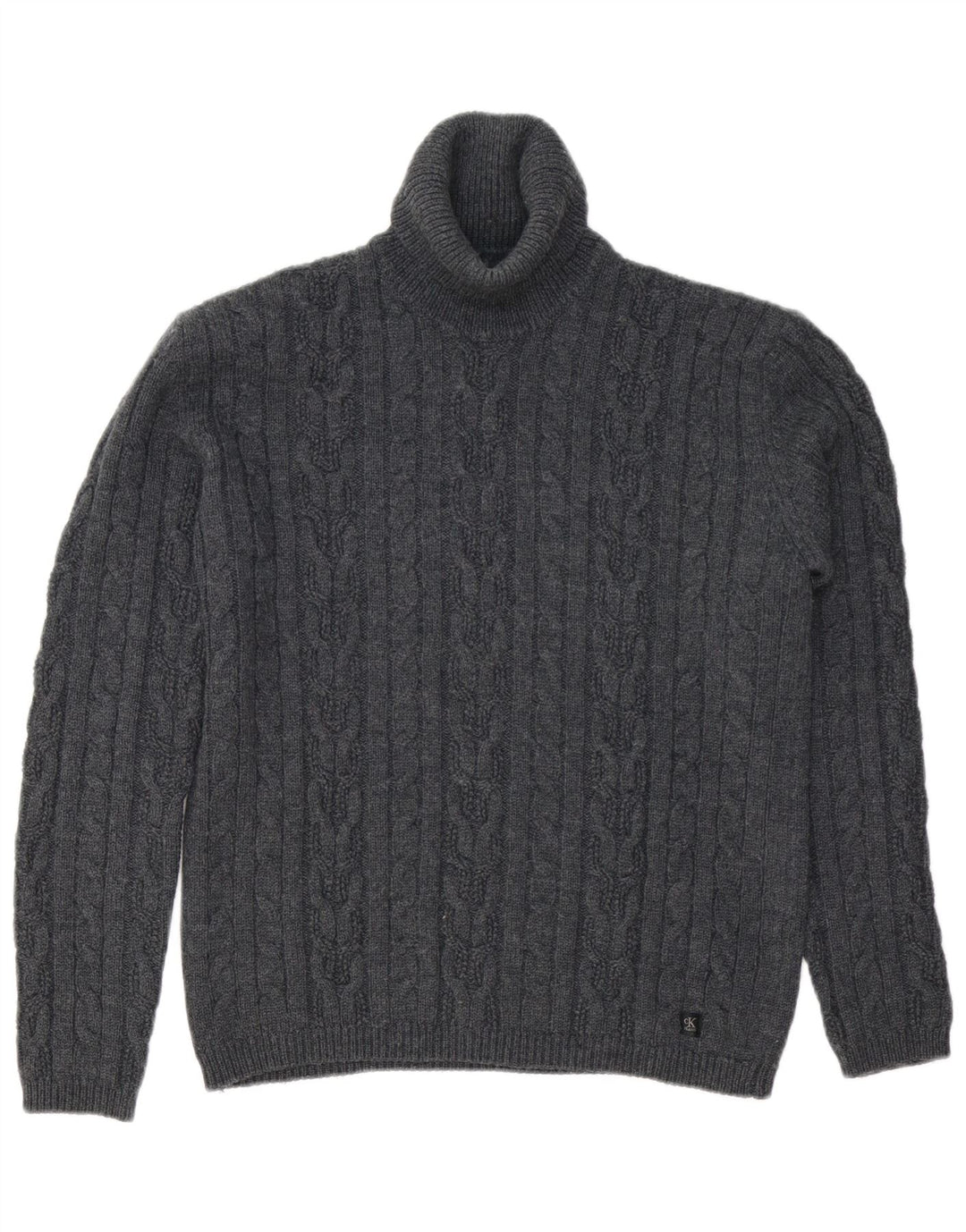 CALVIN KLEIN JEANS Ženski pulover s velikim ovratnikom UK 18 XL Siva