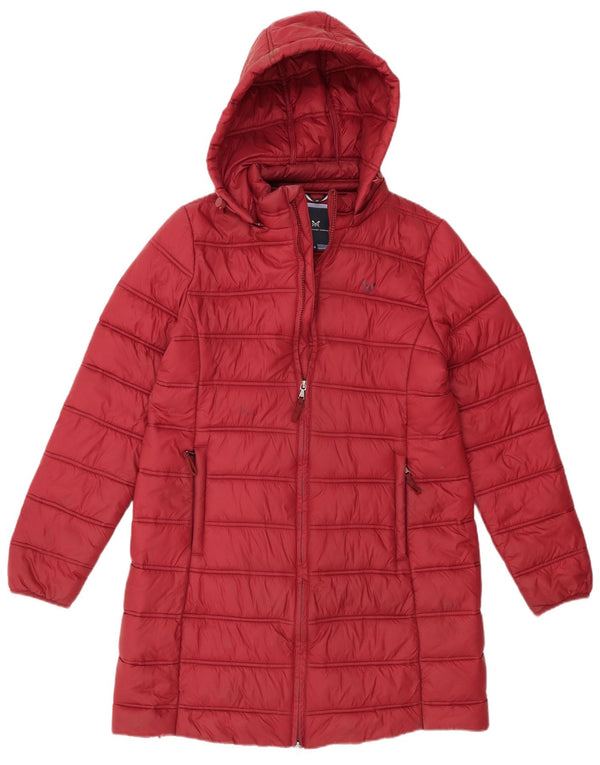 Crew Clothing Ženski podstavljeni kaput s kapuljačom UK 14 Srednji tamnocrveni najlon