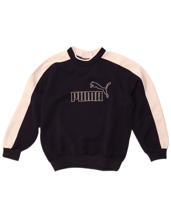 Puma Boys Graphic Sweatshirt Jumper 11-12 Years Medium Navy Blue