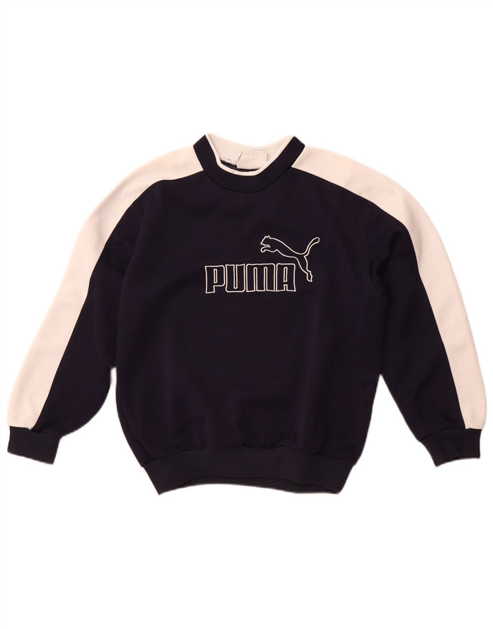Puma Boys Graphic Sweatshirt Jumper 11-12 Years Medium Navy Blue