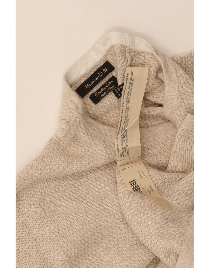Massimo Dutti muška majica s dugim rukavima srednje bež pamučne boje