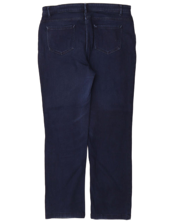 Marks & Spencer ženske ravne traperice UK 14 Large W32 L30 tamnoplavi pamuk