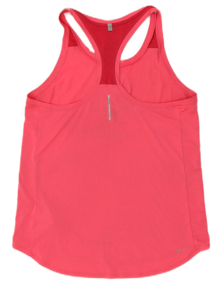 Nike Ženski Dri Fit Graphic Vest Top UK 12 Medium Pink Poliester