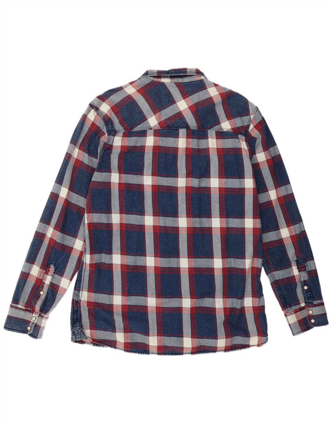 Tom Tompson muška uska košulja 2XL tamnoplavi karirani pamuk