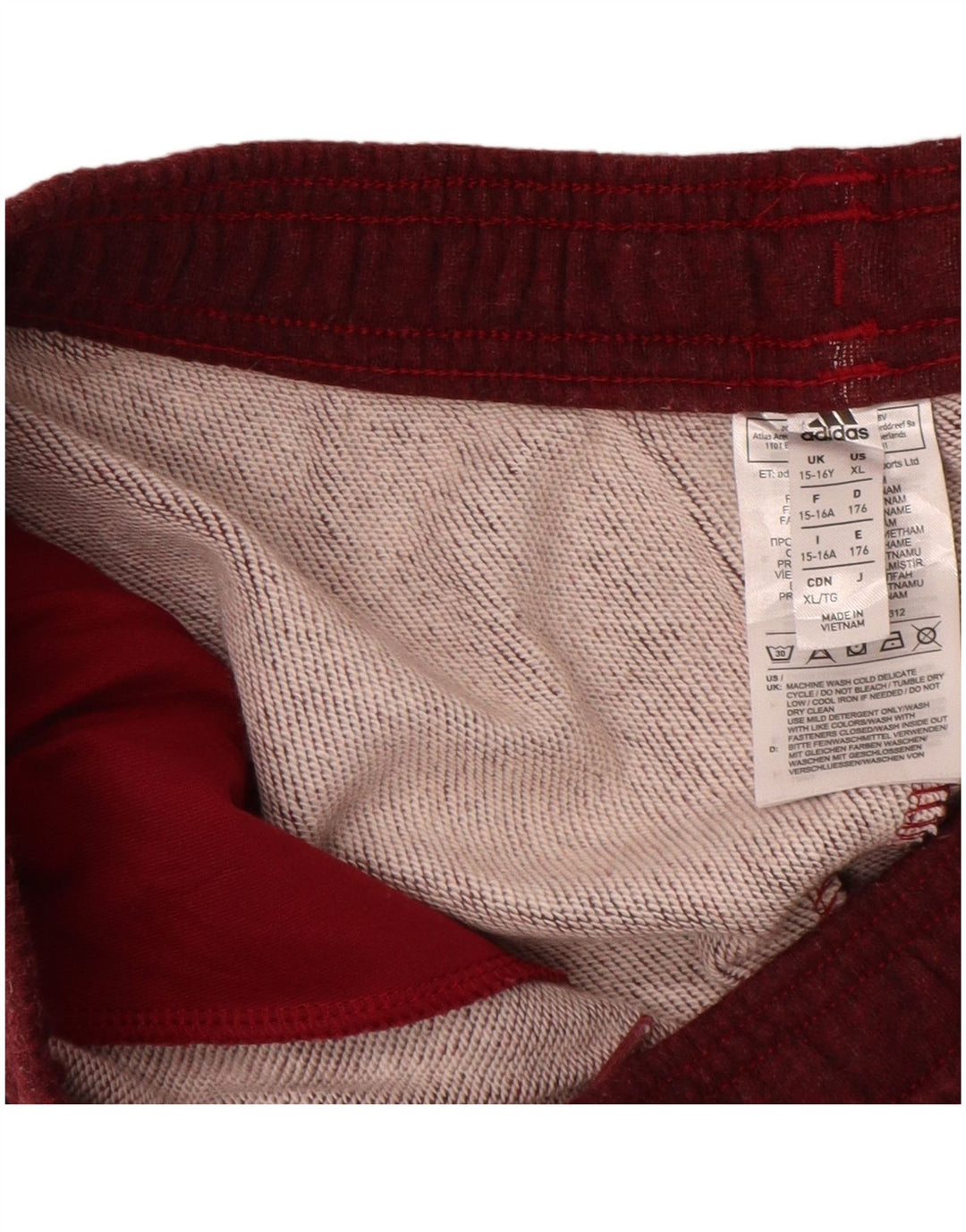 ADIDAS Trenirke za dječake 15-16 godina Bordo pamuk