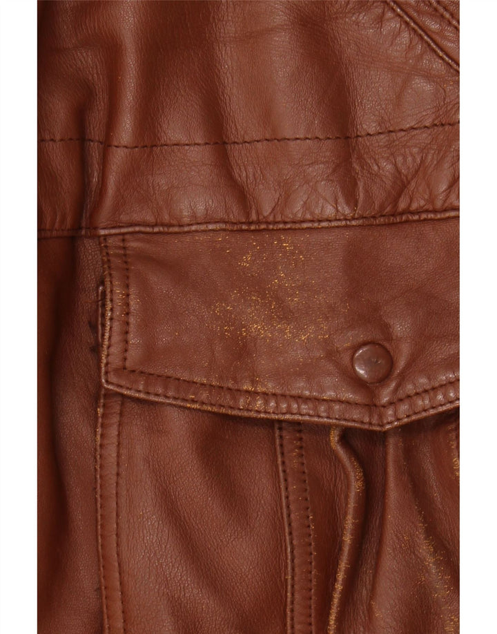 VINTAGE Mens Leather Jacket UK 42 XL Brown Vintage Vintage and Second-Hand Vintage from Messina Hembry 