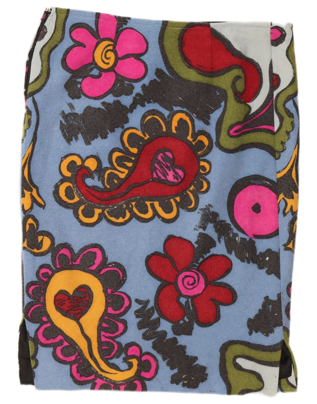 Vintage ženska ravna suknja W36 XL plava cvjetna