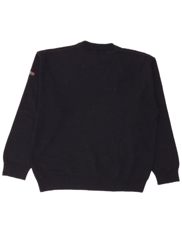 VINTAGE muški džemper s okruglim izrezom Veliki tamnoplavi pamuk