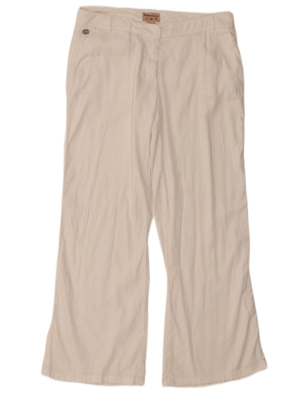 Marlboro Classics Ženske Bootcut Chino hlače EU 44 XL W34 L31 Bijeli lan