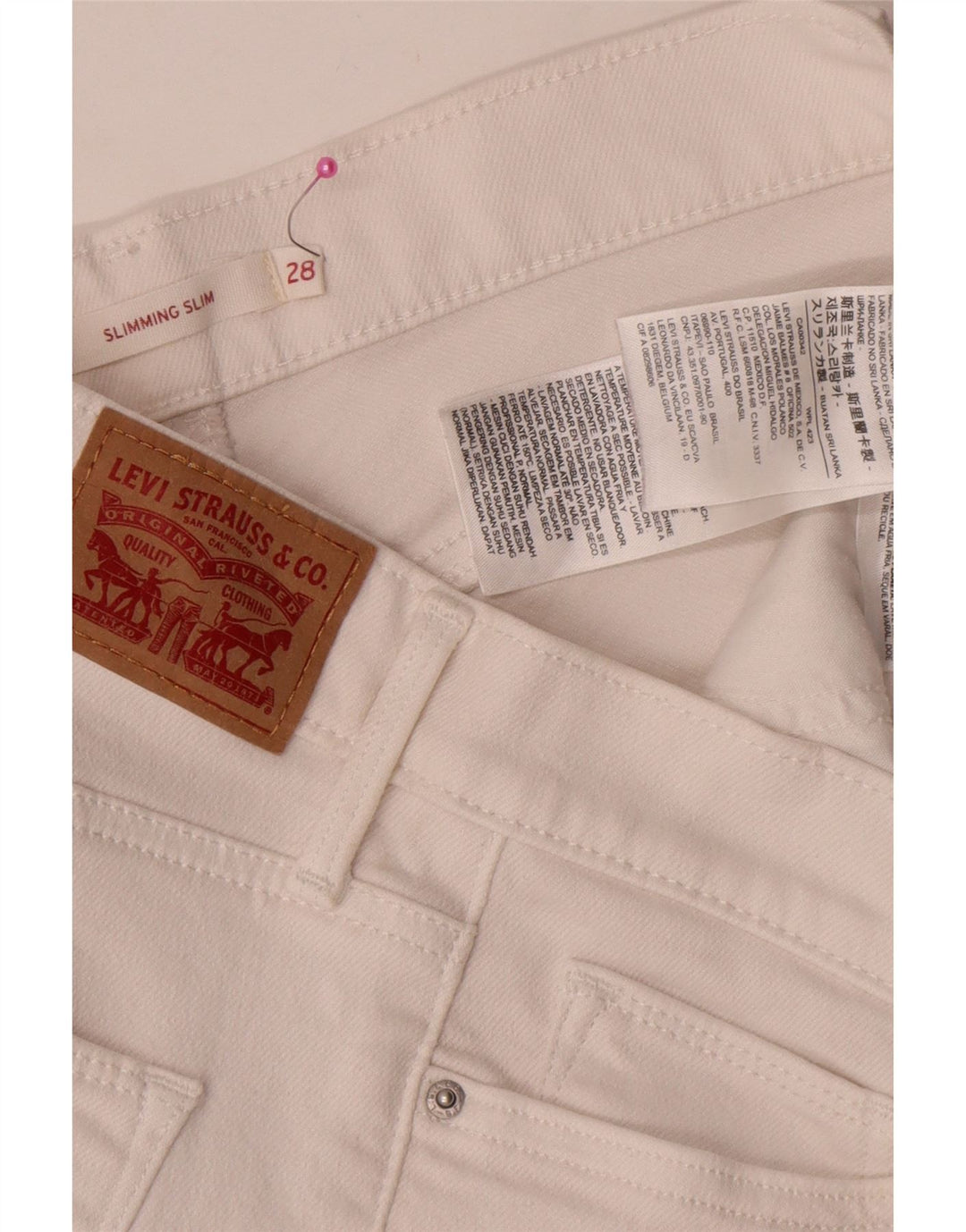 Levi's ženske uske traperice za mršavljenje W28 L31 bijeli pamuk