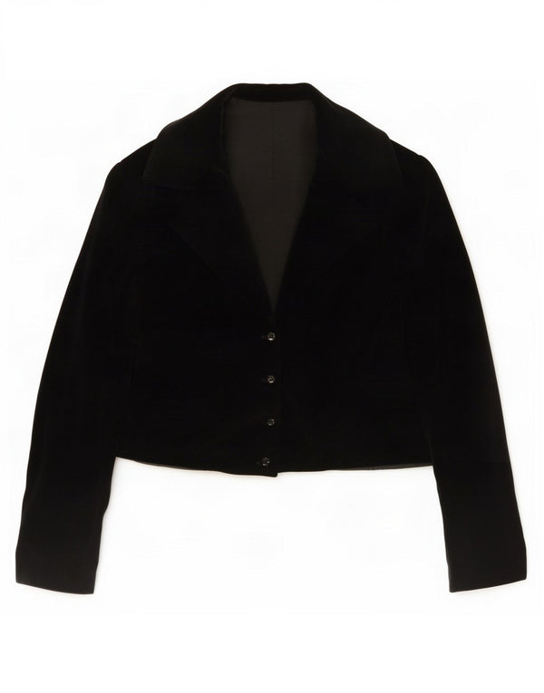 Vintage ženska baršunasta bolero jakna UK 14 srednje crna