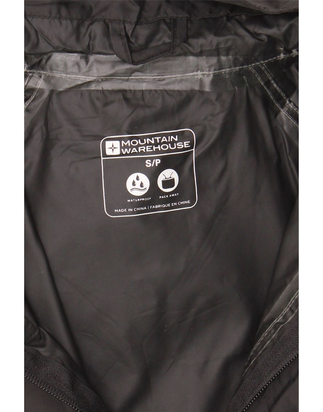 MOUNTAIN WAREHOUSE Mens Hooded Rain Jacket UK 36 Small Black Polyamide Vintage Mountain Warehouse and Second-Hand Mountain Warehouse from Messina Hembry 