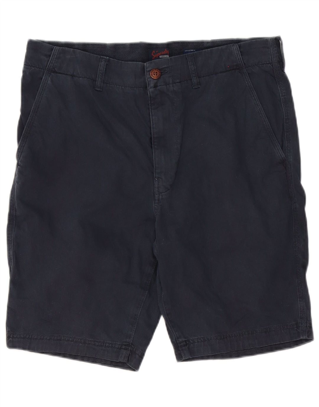Superdry muške chino kratke hlače W32 srednje tamnoplavi pamuk