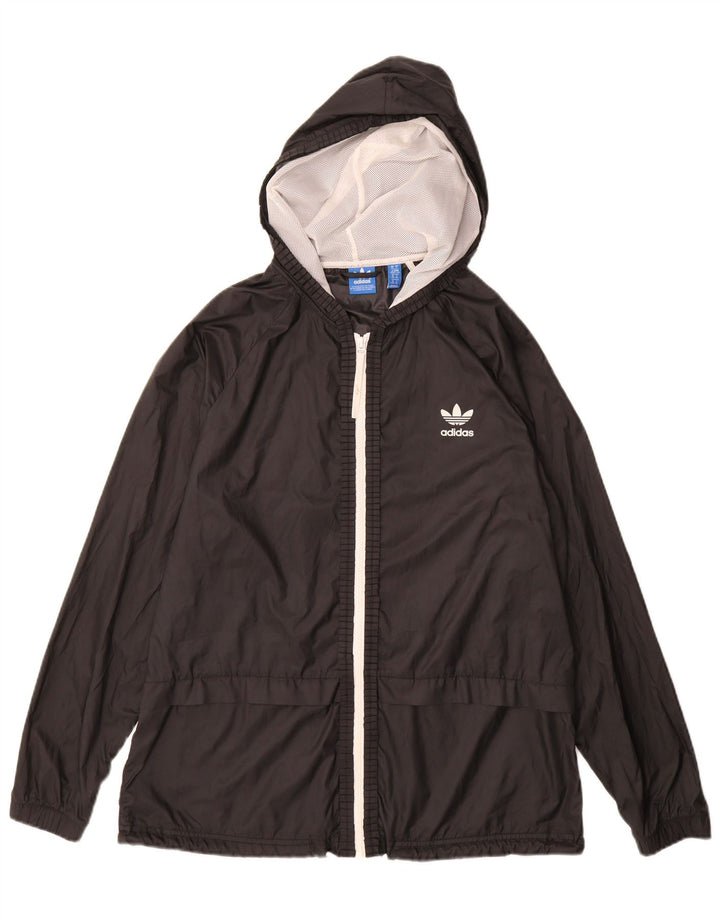Adidas ženska kišna jakna s kapuljačom UK 18 XL crni poliester