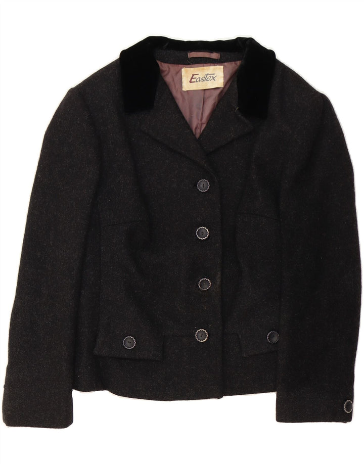 EASTEX Womens 4 Button Blazer Jacket UK 14 Medium Grey Vintage Eastex and Second-Hand Eastex from Messina Hembry 