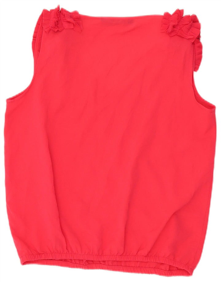 Zara ženski gornji dio bluze bez rukava s volanima UK 14 srednje crvene boje