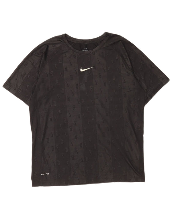 Nike Boys Dri Fit Graphic T-Shirt Top 13-14 Years XL crne pruge