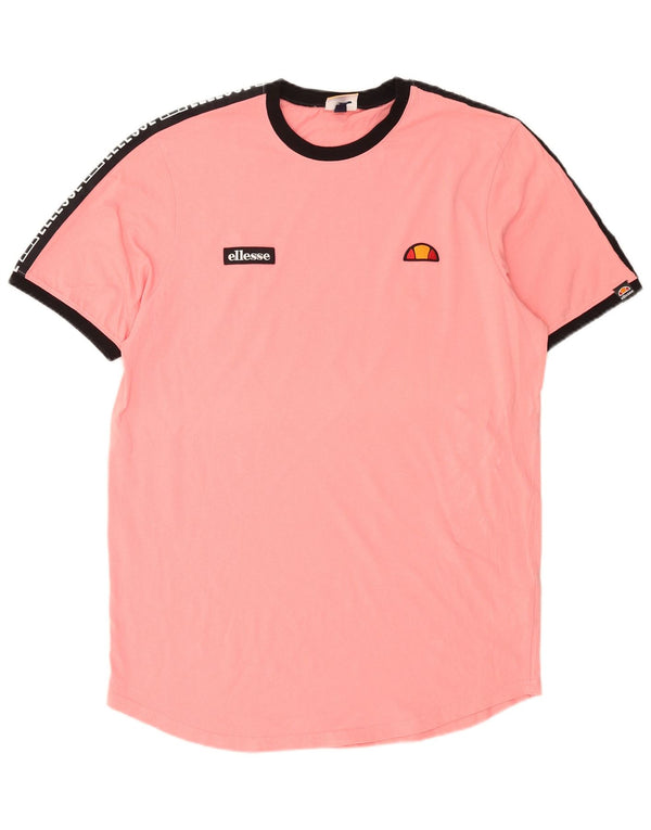 Muška majica kratkih rukava Ellesse s grafičkim motivima, 2XL, ružičasti pamuk u blokovima boja