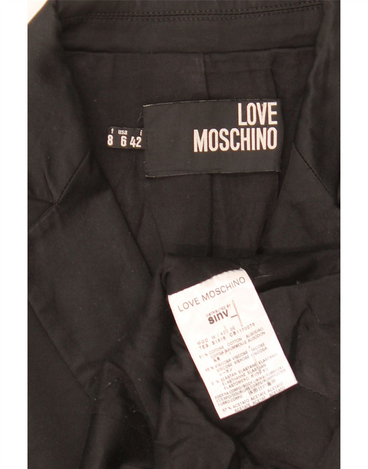 Moschino kratki ženski sako sa 3 gumba IT 42 Srednje crni pamuk