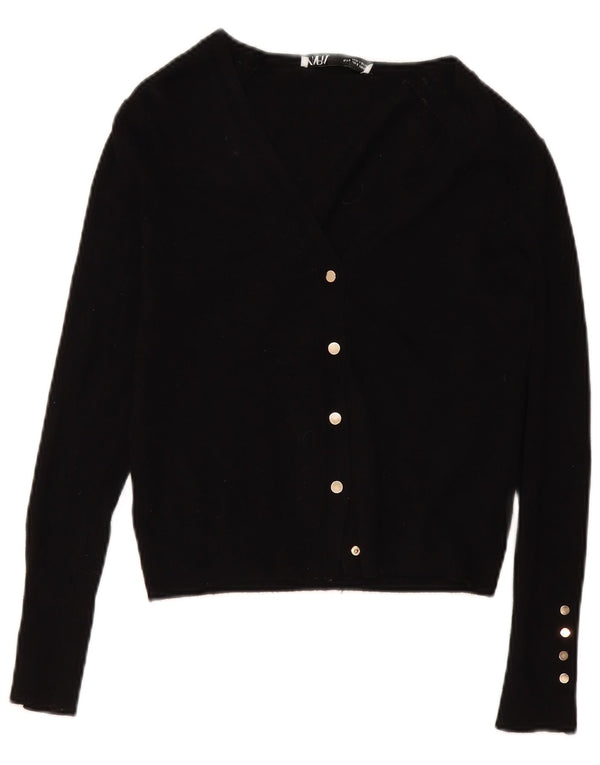 Zara Womens Cardigan Sweater UK 10 Small Black Viscose