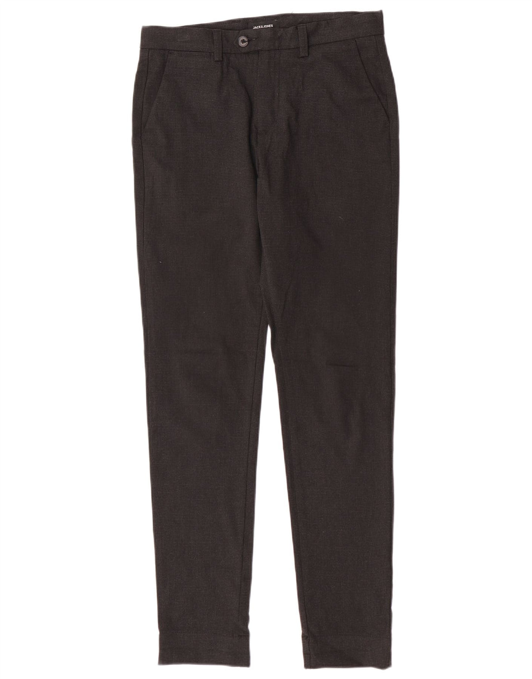 Jack & Jones muške uske hlače odijela W30 L32 sivi poliester u obliku ptičje zube