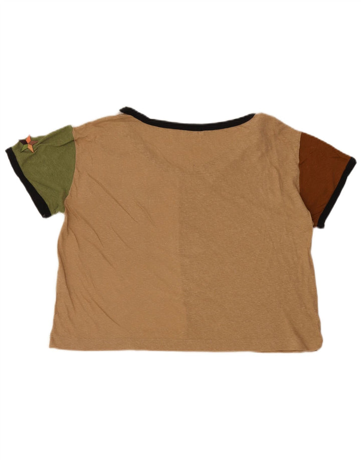 BENETTON Ženska skraćena majica kratkih rukava UK 6 XS Beige Colourblock