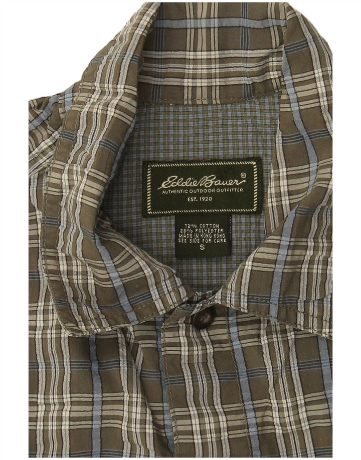 EDDIE BAUER Muška košulja kratkih rukava Mala siva karirana pamuk