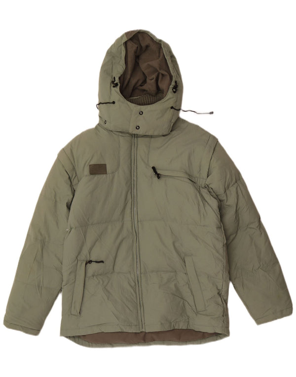 Fila muška podstavljena jakna s kapuljačom UK 36 mali zeleni poliester