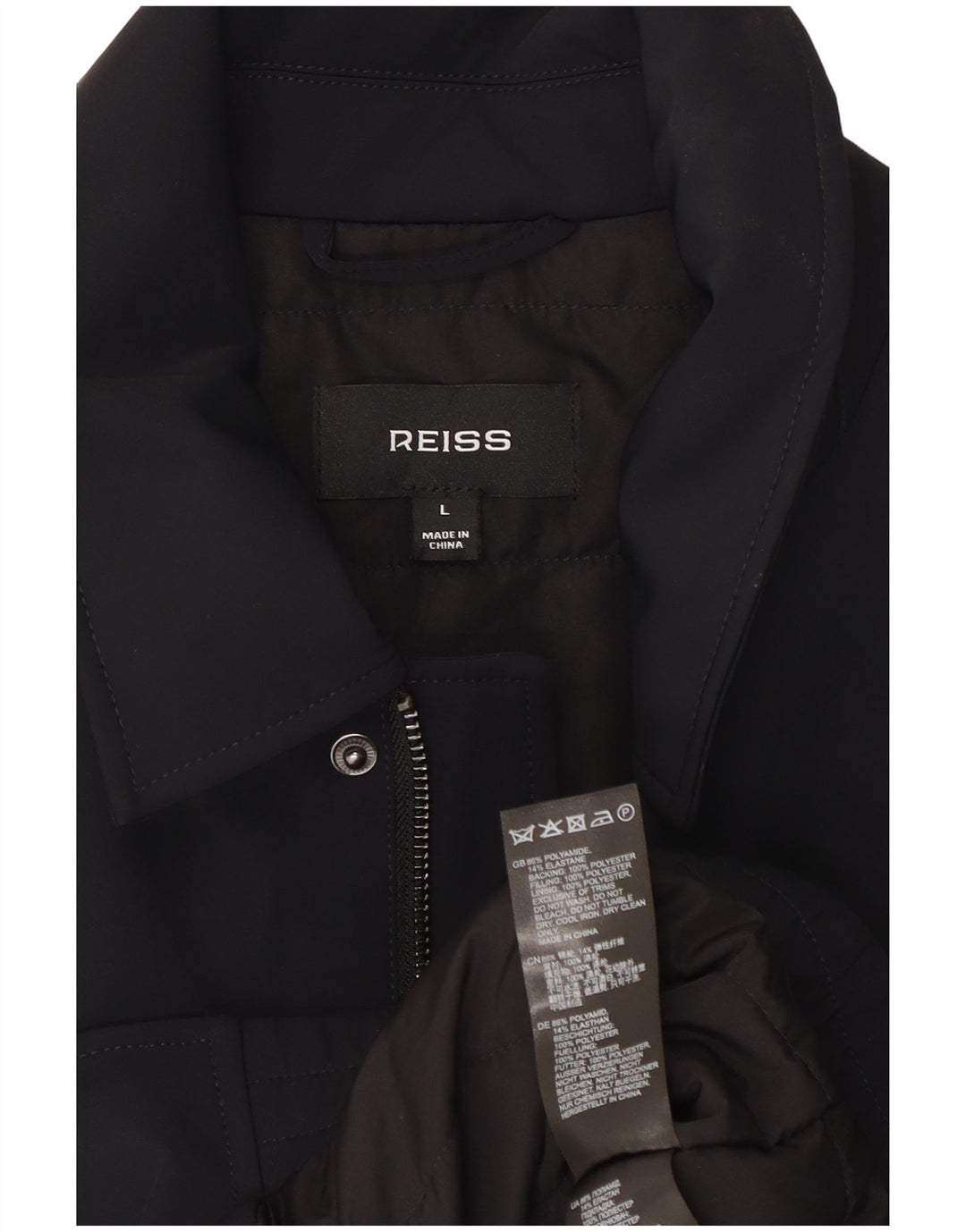 Reiss muška bomber jakna UK 40 veliki crni poliester