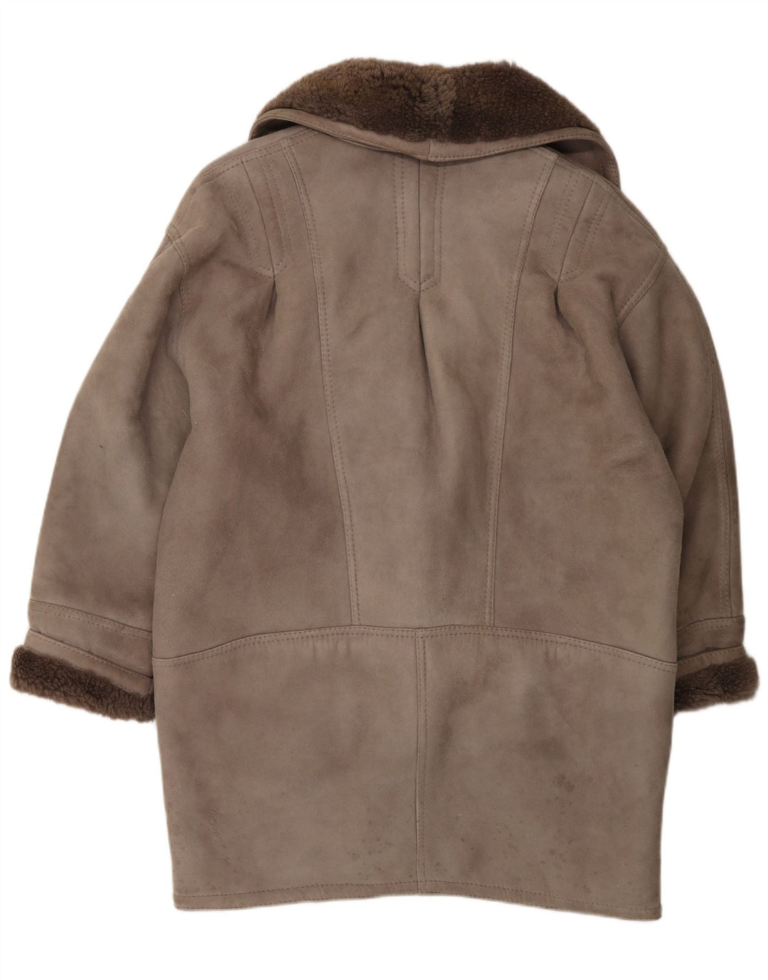 Vintage ženski preveliki kaput od šišmiša IT 46 Large Gray Shearling