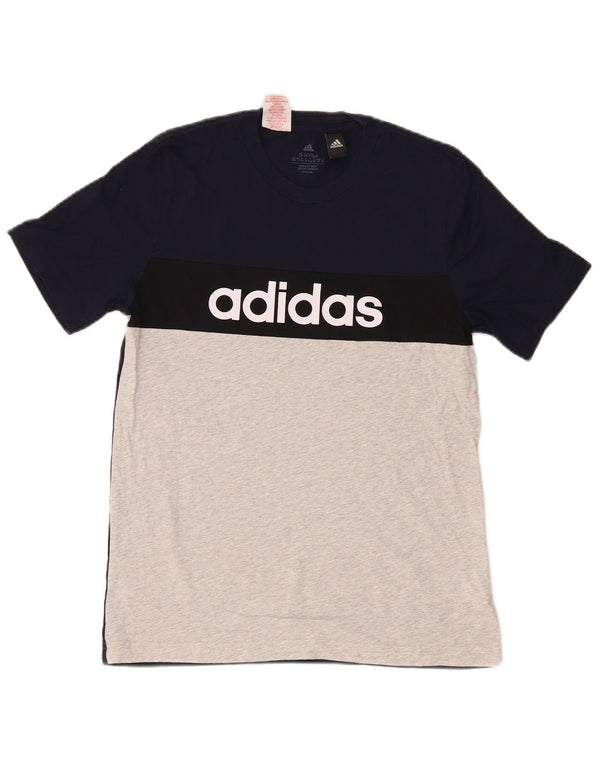 Adidas majica kratkih rukava s grafičkim motivima za dječake 13-14 godina, tamnoplavi pamuk
