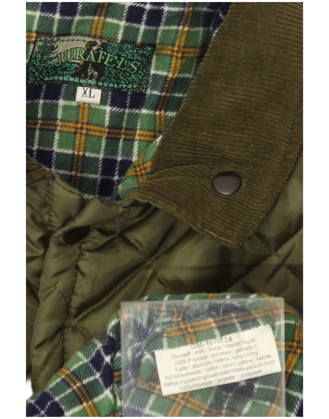 VINTAGE muška prošivena jakna UK 42 XL kaki poliester