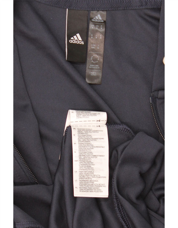 ADIDAS muški Aeroready pulover s kapuljačom na patentni zatvarač Srednji tamnoplavi poliester