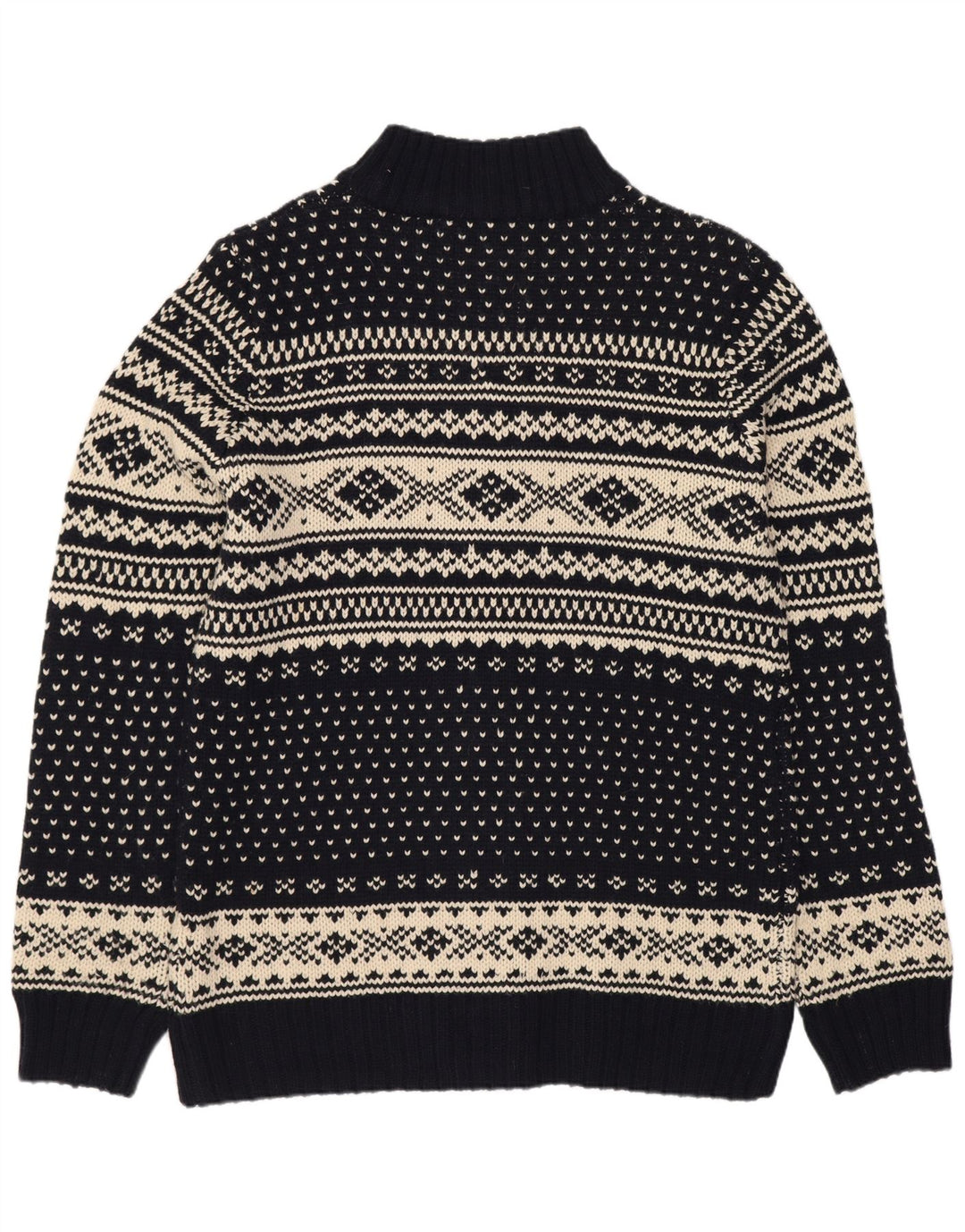 VINTAGE muški kardigan pulover 2XL tamnoplavi Fair Isle akril