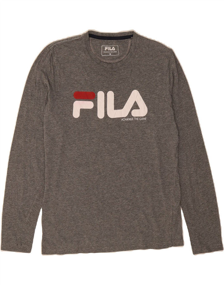 FILA Mens Graphic Top Long Sleeve Medium Grey Cotton Vintage Fila and Second-Hand Fila from Messina Hembry 