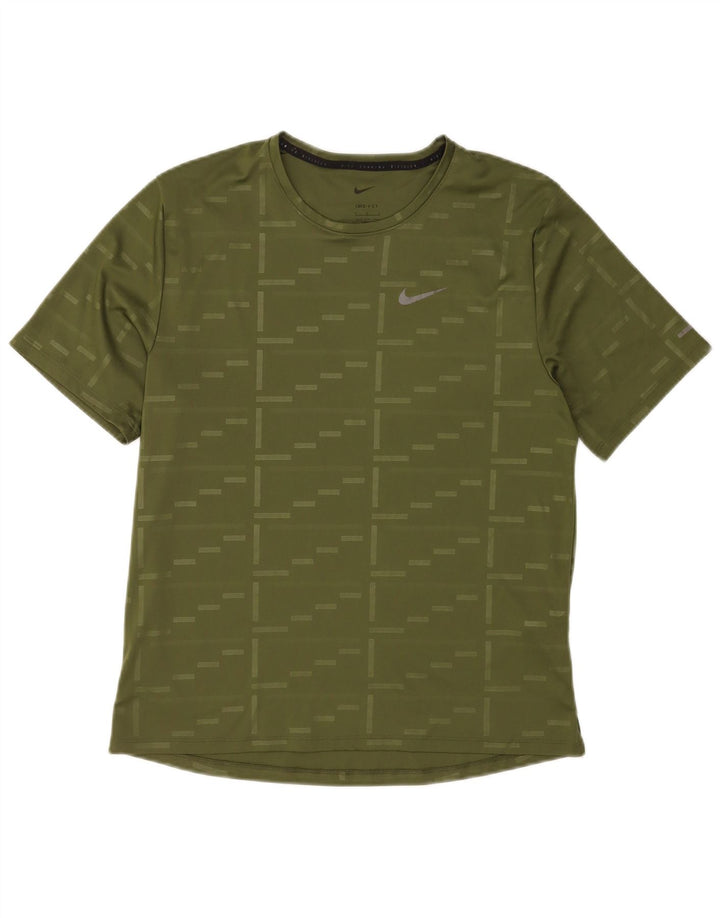 Nike Dri Fit majica kratkih rukava, veliki zeleni geometrijski poliester