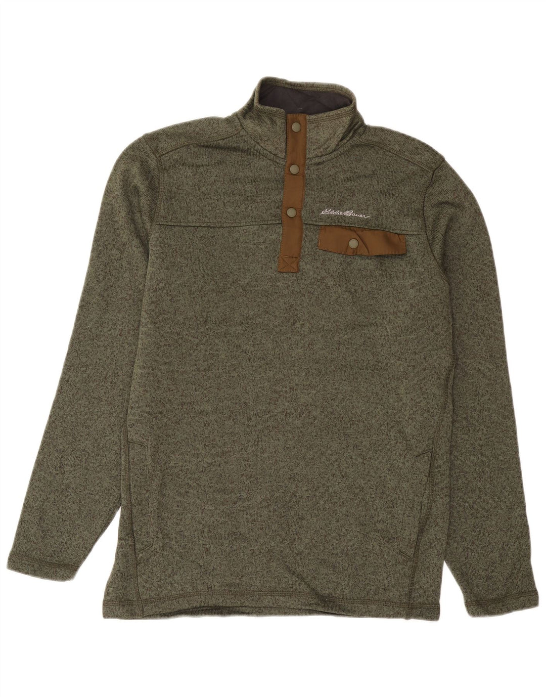 Eddie Bauer Muška dukserica s dugmadima i dugmadima Srednji kaki s flekama