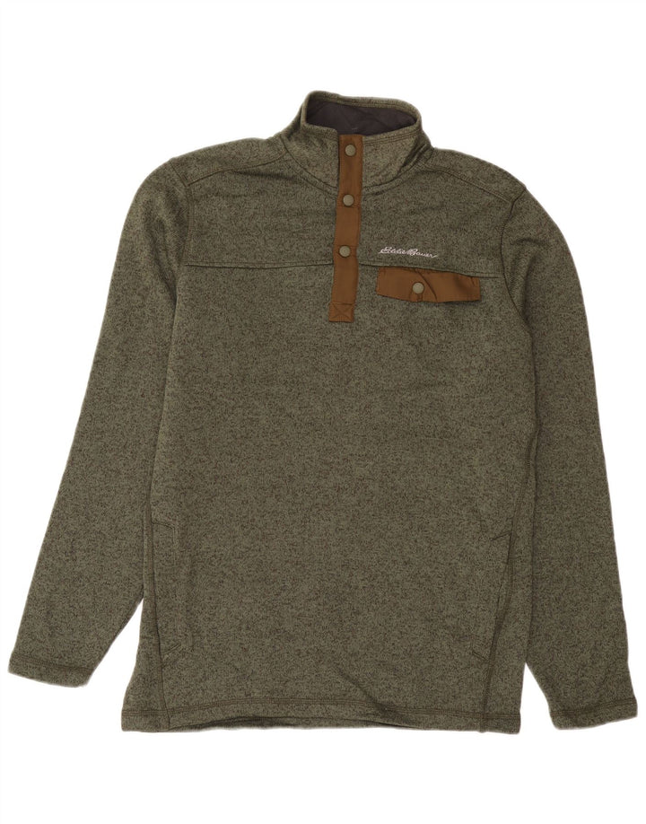 Eddie Bauer Muška dukserica s dugmadima i dugmadima Srednji kaki s flekama