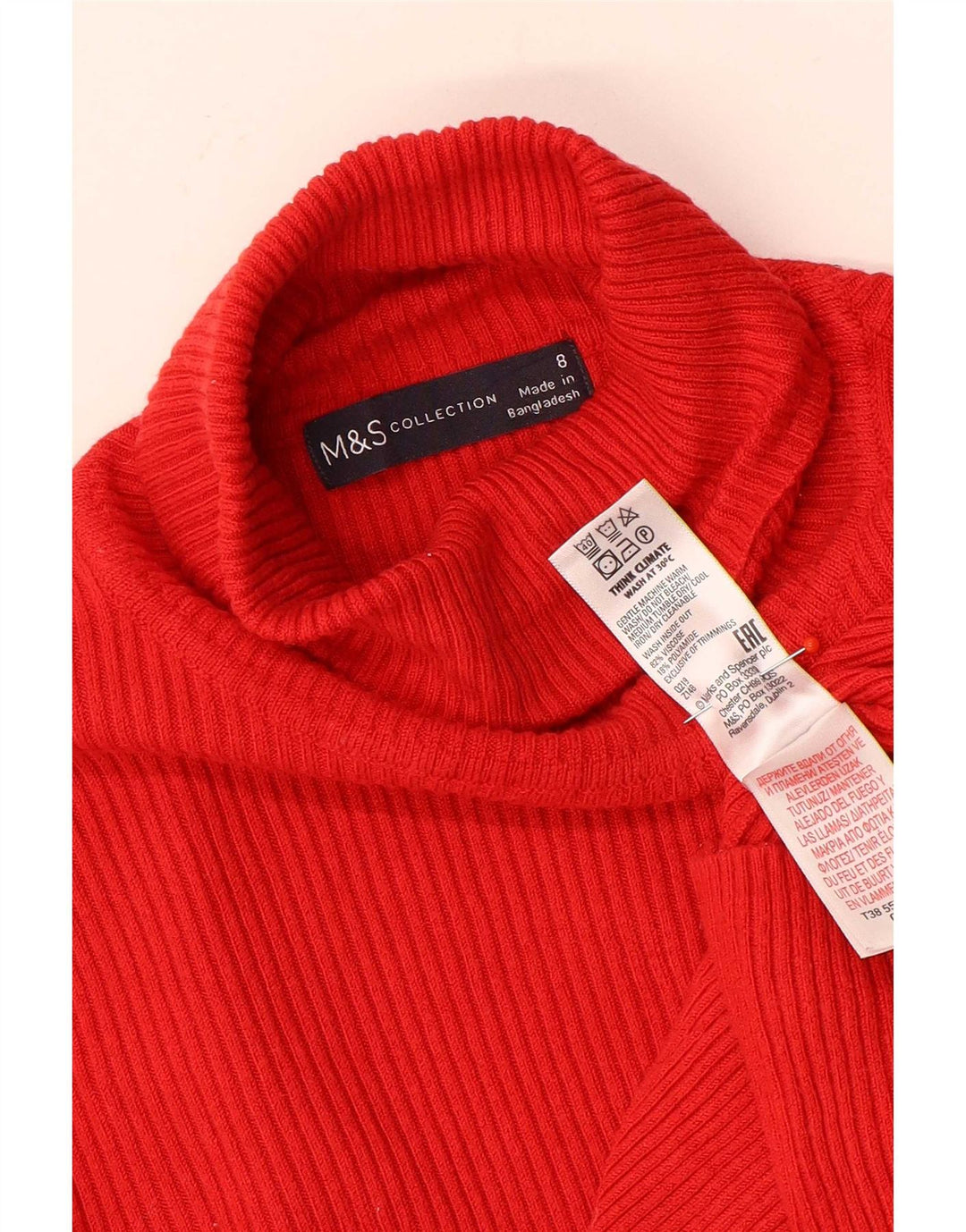 Marks & Spencer ženska majica dugih rukava UK 8 Mala crvena viskoza