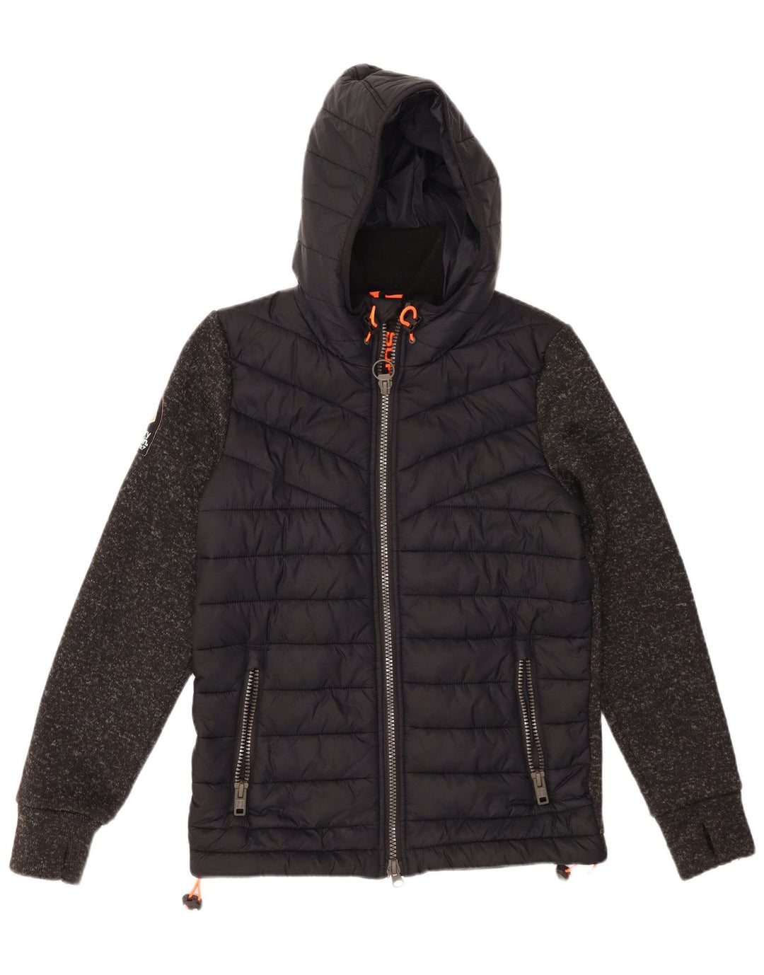 SUPERDRY Muška podstavljena jakna s kapuljačom UK 38 Srednje crna najlonska boja
