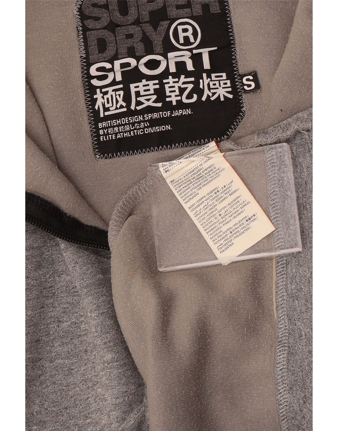 SUPERDRY ženski pulover s kapuljačom i izrezom s grafičkim zatvaračem UK 10 Mali sivi