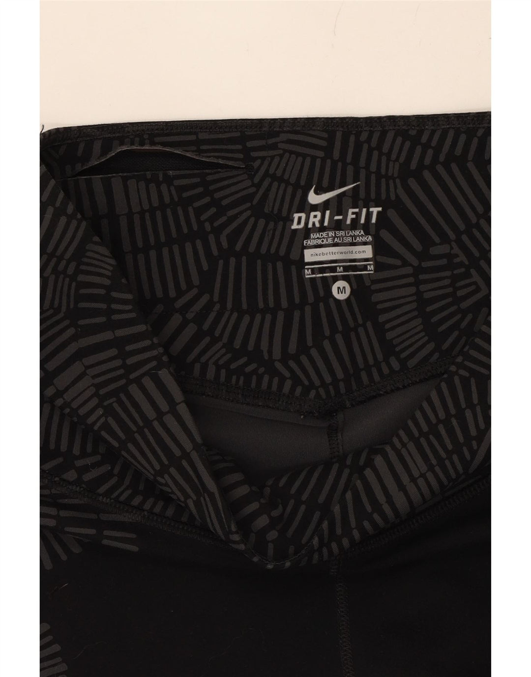 NIKE Womens Dri Fit Abstract Pattern Capri Leggings UK 14 Medium  Black Vintage Nike and Second-Hand Nike from Messina Hembry 