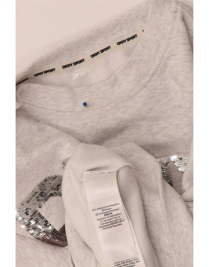 Dkny Ženska skraćena majica s motivom prekomjerne majice UK 10 Mala siva