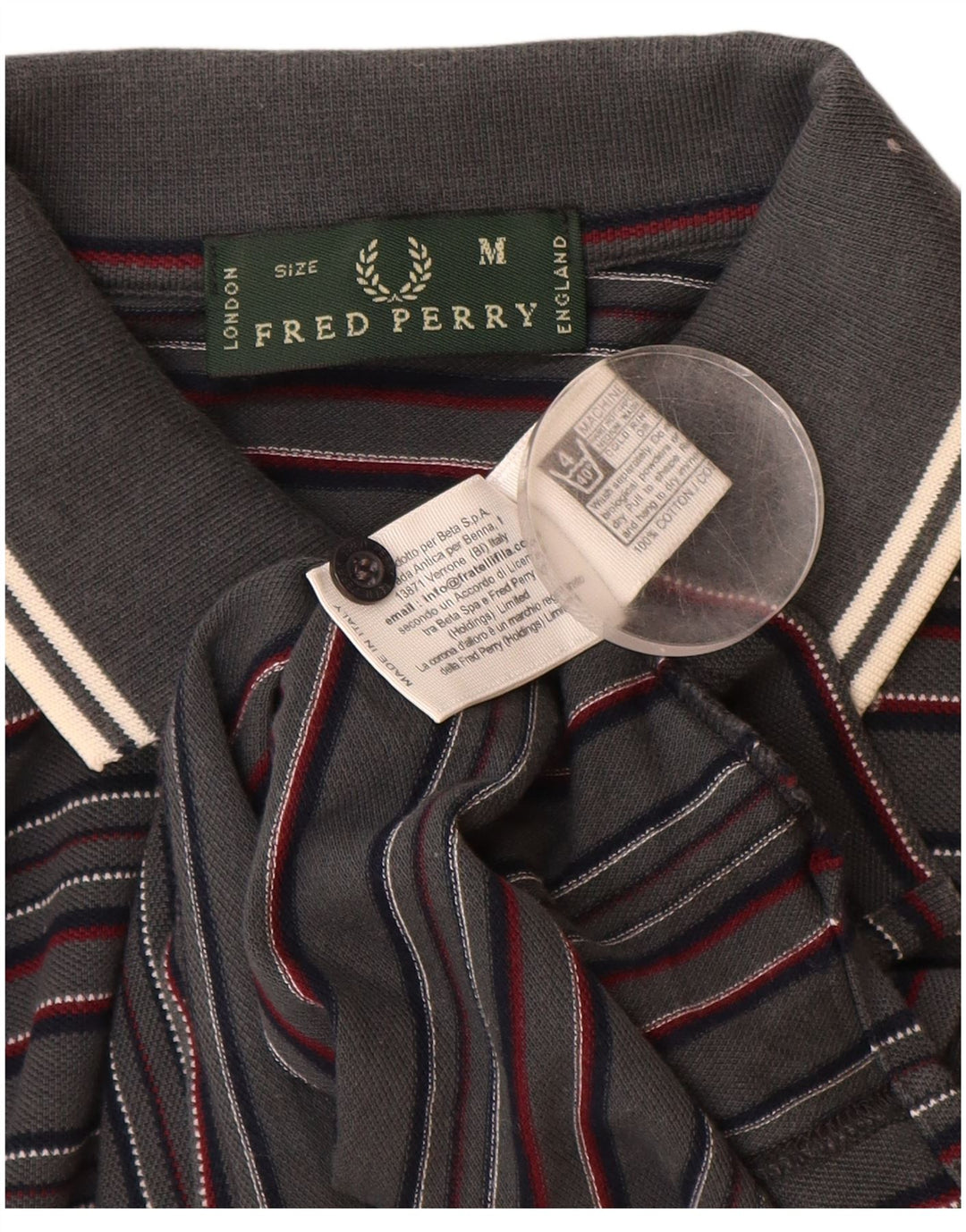 FRED PERRY Muška polo majica dugih rukava, pamuk na srednje sive pruge