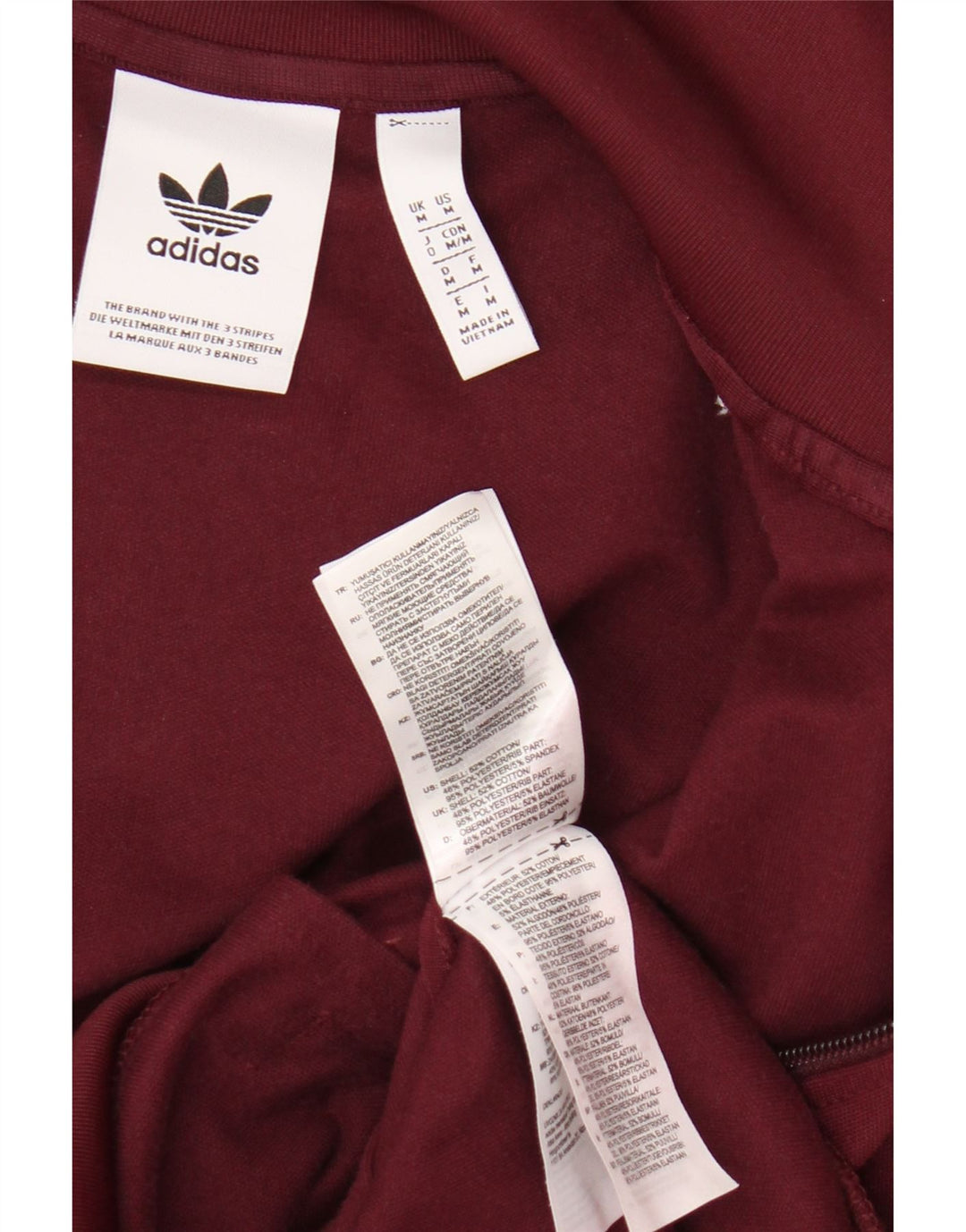 Adidas muška gornja jakna od trenirke Srednje tamnocrveni pamuk